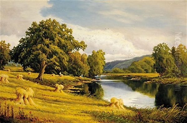 Haystacks In Landscape - view 1
