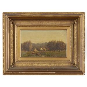 Cows In A Meadow Near Morristown, New Jersey by John Clinton Ogilvie
