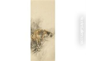 Autumn Bushes And Tiger by Suiseki Ohashi