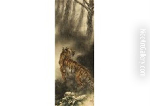 Tiger At Cold Night - view 1