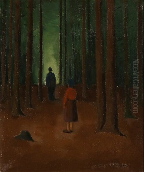 Two Figures In The Woods - view 1