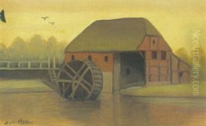 Landskab Med Vandmolle by Jeppe Madsen Ohlsen