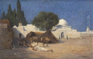 Halte Devant Un Mausolee by Theodor Ohlsen
