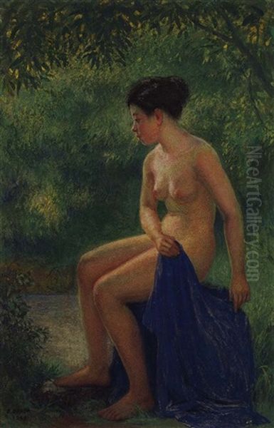 Female Nude By Water's Edge - view 1