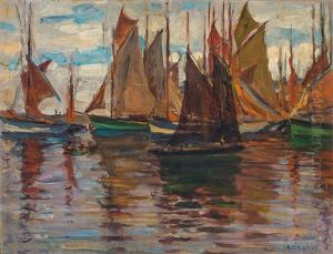 The Fishing Fleet, Concarneau by Aloysius C. O'Kelly