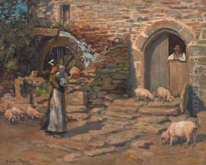 A Breton Farmyard by Aloysius C. O'Kelly