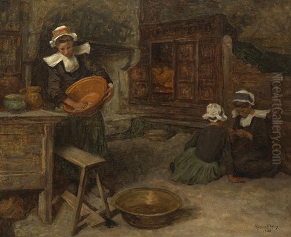 Breton Women In A Kitchen - view 1