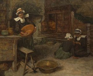 Breton Women In A Kitchen