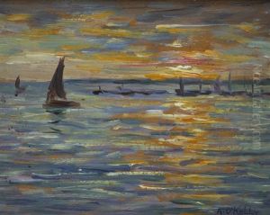 Yachts At Sunset, France Yachts At Sunset, France