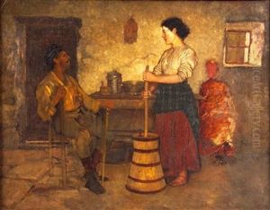 Cottage Interior, West Of Ireland by Aloysius C. O'Kelly