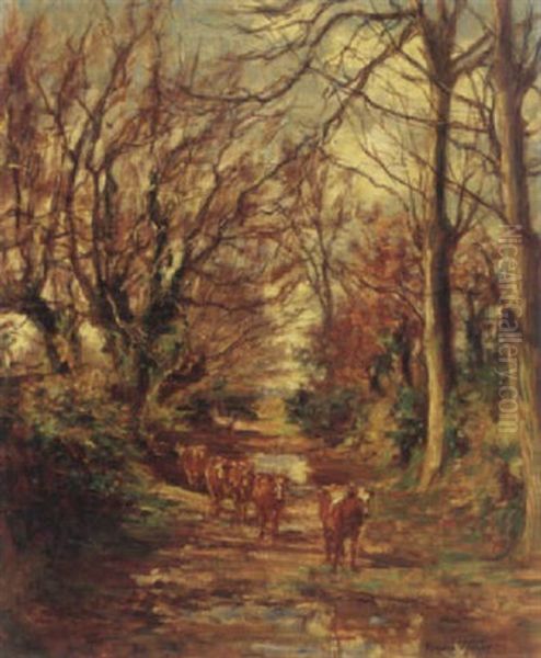 Cattle In A Stream Bed - view 1