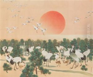 Cranes by Gyokumin Okubo