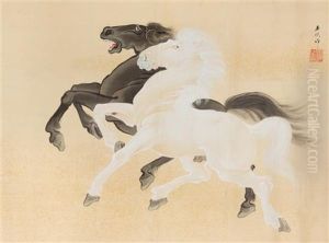 Horses by Gyokumin Okubo