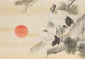 Cranes by Gyokumin Okubo