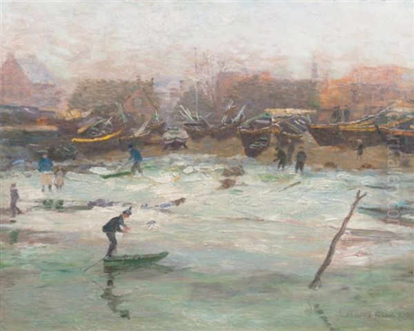 Winter On The Shore Of Ellerbek In Kiel - view 1