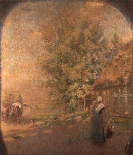 Sommertag - Heimkehrender Bauer Mit Heuwagen - view 1