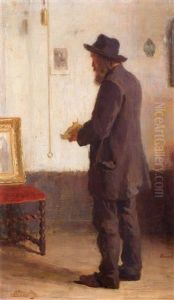 Schilder Staand Voor Zelfportret Ten Voeten Uit by Ferdinand Oldewelt