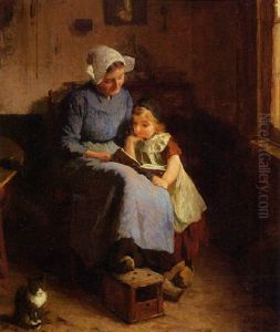 Moeder, Haar Kind Voorlezend by Ferdinand Oldewelt