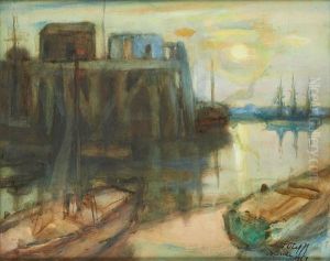 Vue D"ostende En 1928 by Auguste Oleffe