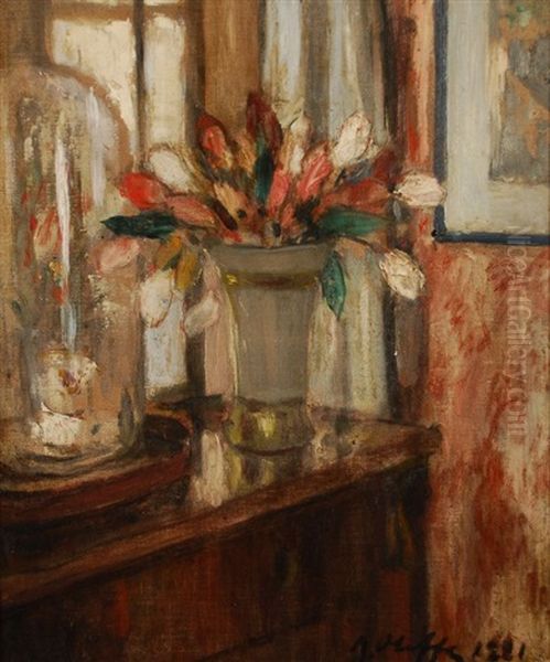 Vase De Fleurs Sur Une Commode - view 1