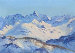 Piz Del Teo Von Der Alp Grum by Rodolfo Olgiati