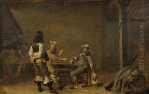 Soldiers Drinking And Playing Cards In An Interior Soldiers Drinking And Playing Cards In An Interior