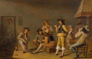 Card Players In A Tavern by Jan Olis