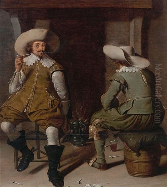 Deux Fumeurs Dans Un Interieur - view 1