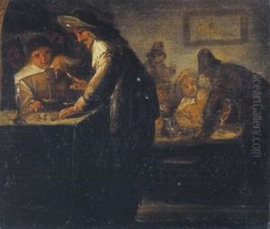 Spielende Soldaten Und Bauern In Wirtsstube