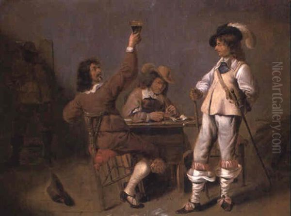 A Soldier Toasting His Companion In An Inn - view 1