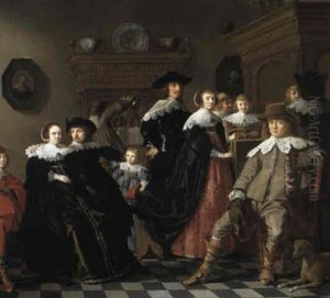 Elegant Family In An Interior by Jan Olis