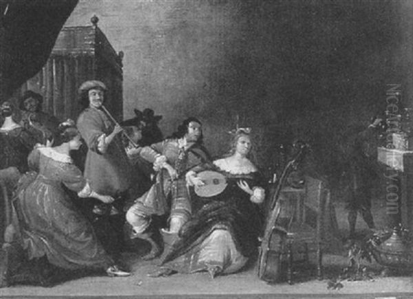A Musical Party In An Interior - view 1