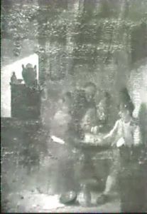 Hollandisches Interieur Mit Kartenspielenden Zechern        Vor Offenem Kamin.