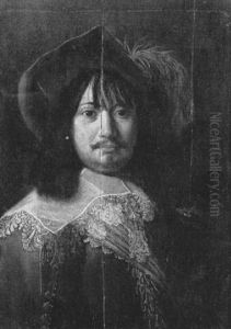Portrait Of A Gentleman, Bust Length, Wearing A Brown       Costume With A Gold Sash And Awhite Collar, And A Brown Hat