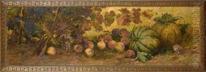 Nature Morte Aux Fruits Et Aux Pieds De Vigne by Jean Baptiste Olive