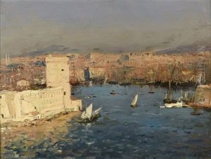 Entree Du Port De Marseille by Jean Baptiste Olive
