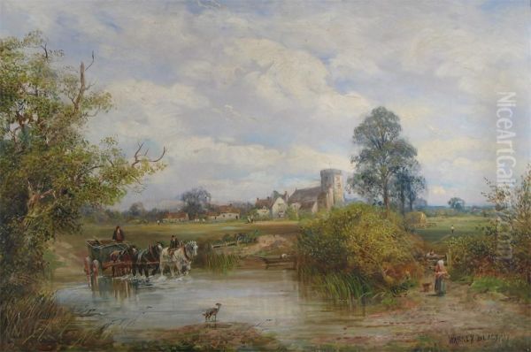A Village Scene By A Ford - view 1
