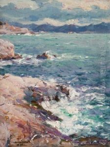 Mer Agitee Sur Les Rochers