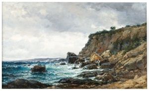 Pecheur Sur La Corniche by Jean Baptiste Olive