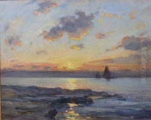 Voiliers Au Coucher Du Soleil