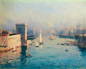 Voiliers A L'entree Du Port De Marseille by Jean Baptiste Olive