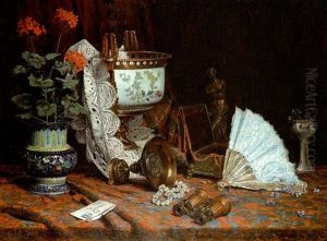 Nature Morte A L'eventail by Jean Baptiste Olive
