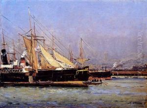 Embarcation Dans Le Port De Marseille by Jean Baptiste Olive