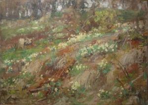 Primroses On A Bank by Thomas Bromley Blacklock