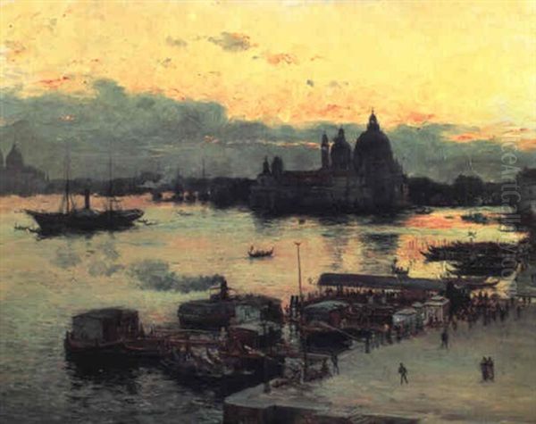 Silhouettes Sur Les Quais A Venise - view 1