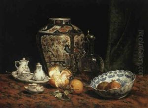 Still Life With Oranges And Porcelain by Jean Baptiste Olive