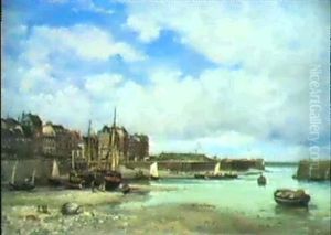 Le Treport, Cote De La Batterie Et Du Phare A Maree Basse