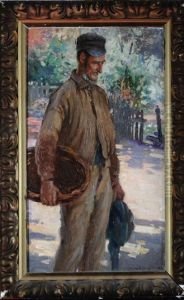 A Dutch Farmer Holding A Basket by William Kay Blacklock