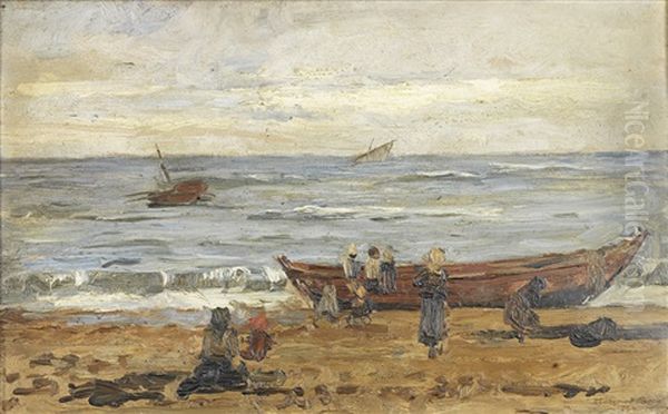 Vista De Praia Com Pescadores - view 1