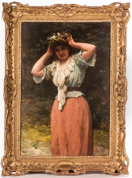 Woman With Floral Wreath - view 1
